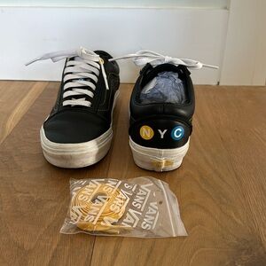 Vans Old Skool Subway NYC black leather size 7 women’s 5.5 men’s
